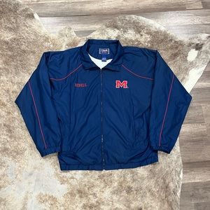 Vintage Ole Miss Rebels Windbreaker Embroidered Size L
